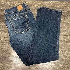 American Eagle Outfitters Artist Dark Blue Boot Cut Crop Jeans (1030)